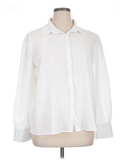 Pre-owned Zeagoo Long Sleeve Blouse In White