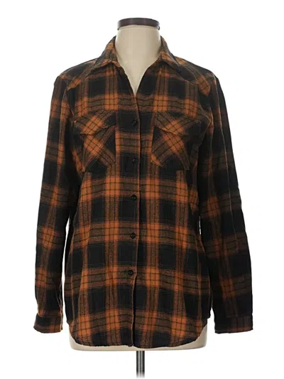 Pre-owned Zeagoo Long Sleeve Button Down Shirt In Brown
