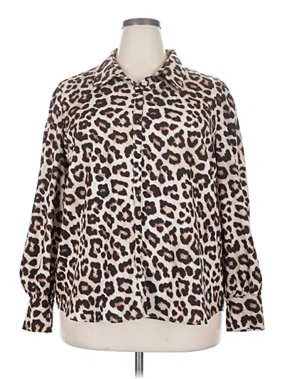 Pre-owned Zeagoo Long Sleeve Button Down Shirt In Ivory