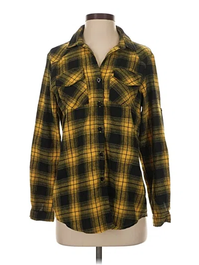 Pre-owned Zeagoo Long Sleeve Button Down Shirt In Yellow