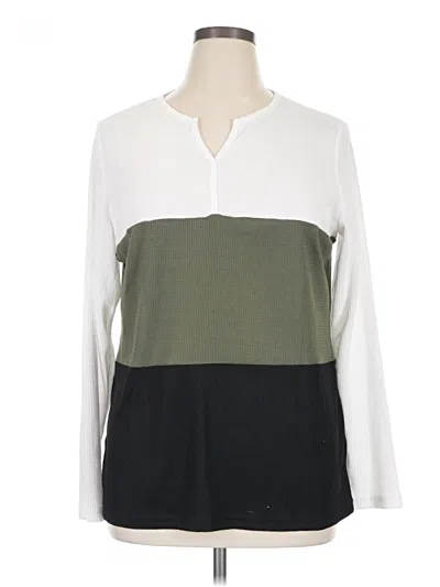 Pre-owned Zeagoo Long Sleeve Henley Shirt In Green