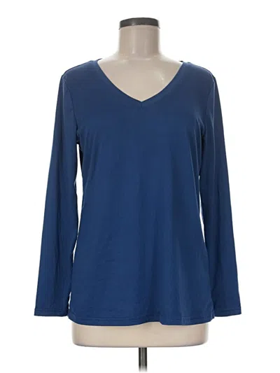 Pre-owned Zeagoo Long Sleeve Top Blue V-neck Tops