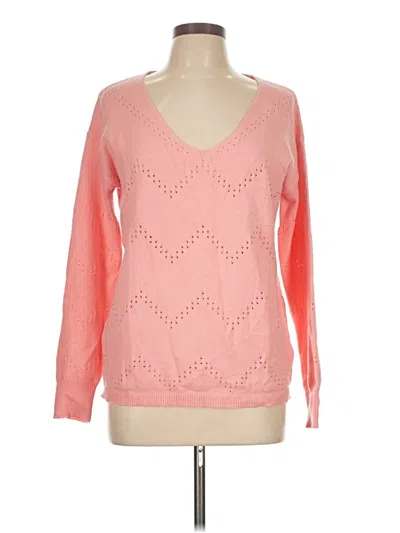 Pre-owned Zeagoo Long Sleeve Top Pink V Neck Tops