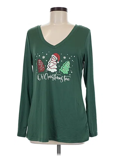 Pre-owned Zeagoo Long Sleeve T-shirt In Green
