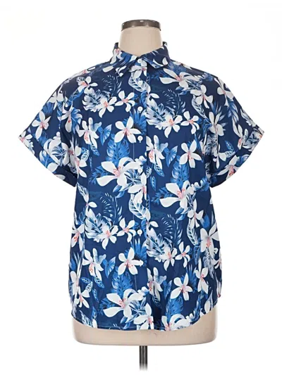 Pre-owned Zeagoo Short Sleeve Blouse In Blue