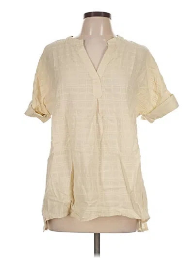 Pre-owned Zeagoo Short Sleeve Blouse In Ivory