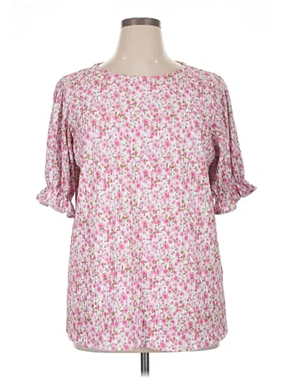 Pre-owned Zeagoo Short Sleeve Blouse In Pink