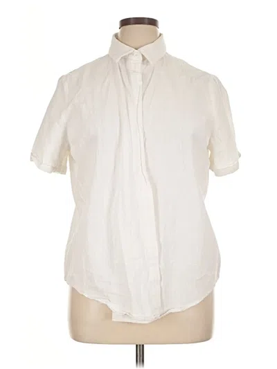 Pre-owned Zeagoo Short Sleeve Blouse In White