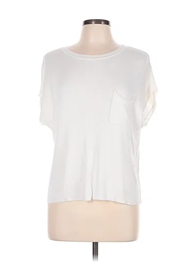 Pre-owned Zeagoo Short Sleeve Top White Scoop Neck Tops