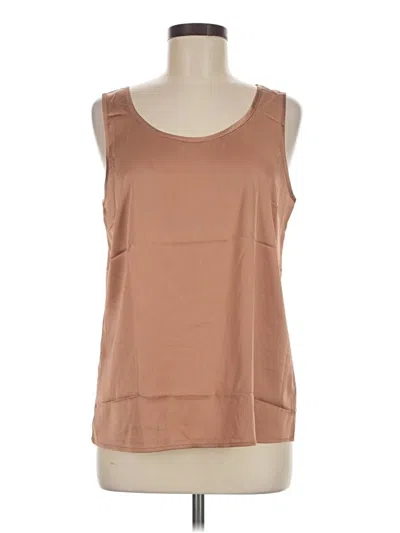 Pre-owned Zeagoo Sleeveless Top Brown Scoop Neck Tops