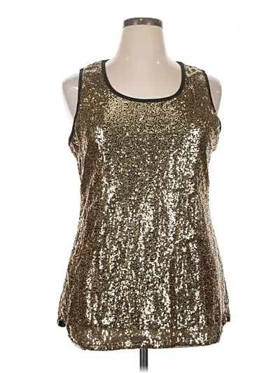 Pre-owned Zeagoo Sleeveless Top Gold Scoop Neck Tops