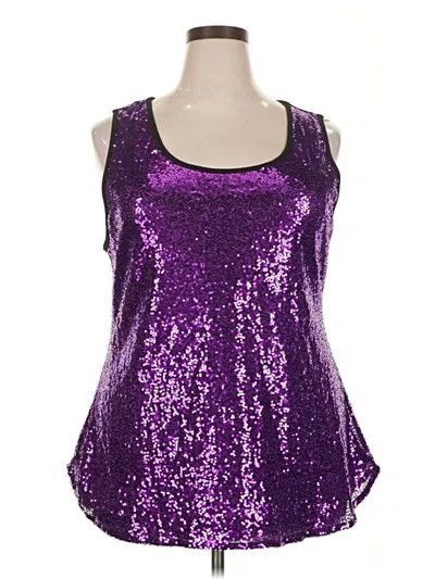 Pre-owned Zeagoo Sleeveless Top Purple Scoop Neck Tops