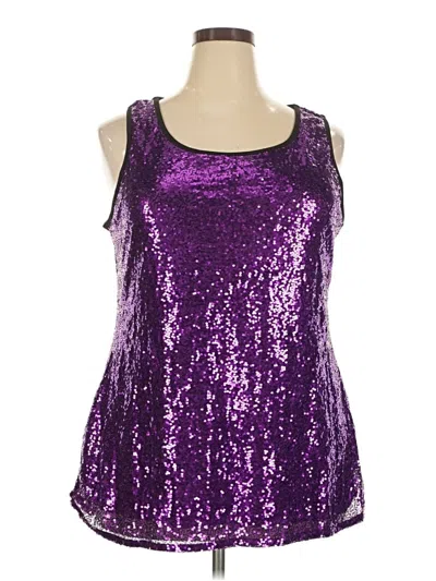 Pre-owned Zeagoo Sleeveless Top Purple Scoop Neck Tops