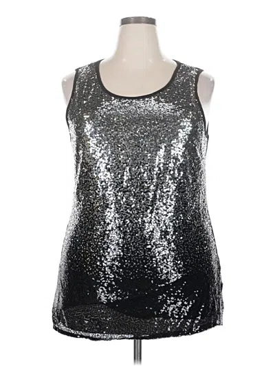 Pre-owned Zeagoo Sleeveless Top Silver Scoop Neck Tops