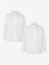 Zeco Schoolwear Boys School Long Sleeve Shirt Twin Pack In White