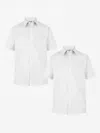 Zeco Schoolwear Boys School Short Sleeve Shirt Twin Pack In White