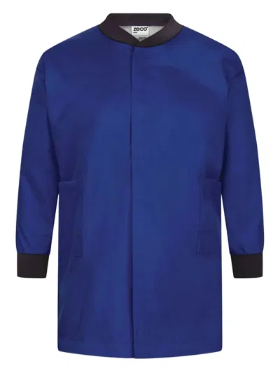 Zeco Schoolwear Kids' Contrast-collar Painting Smock In Blue