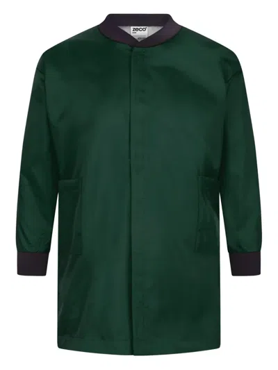 Zeco Schoolwear Kids' Contrast-collar Painting Smock In Green
