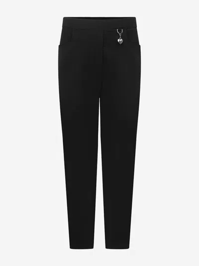 Zeco Schoolwear Babies'  Girls School 2 Pocket Lycra Trousers In Black