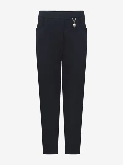 Zeco Schoolwear Babies'  Girls School 2 Pocket Lycra Trousers In Blue