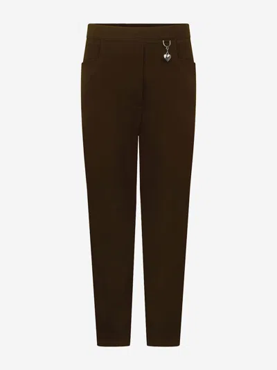 Zeco Schoolwear Babies'  Girls School 2 Pocket Lycra Trousers In Brown