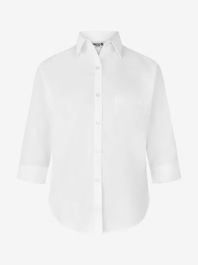 Zeco Schoolwear Kids'  Zeco Girls School 3/4 Button To Neck Blouse In White