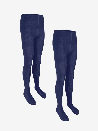 Zeco Schoolwear Babies'  Girls School Cotton Tights In Blue