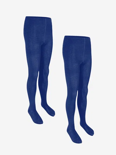 Zeco Schoolwear Babies'  Girls School Cotton Tights In Blue