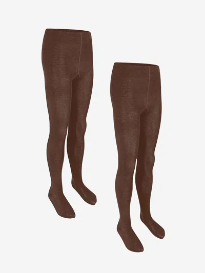 Zeco Schoolwear Babies'  Girls School Cotton Tights In Brown