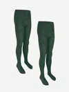 Zeco Schoolwear Girls School Cotton Tights In Green