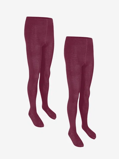 Zeco Schoolwear Babies'  Girls School Cotton Tights In Purple