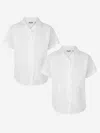 Zeco Schoolwear Girls School Fitted Short Sleeve Rever Collar Blouse Twin Pack In White