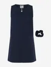 Zeco Schoolwear Girls School Flower Embroidered Pinafore Dress In Blue