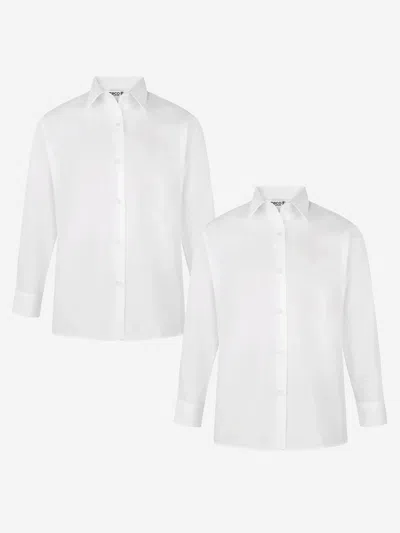Zeco Schoolwear Kids'  Girls School Long Sleeve Blouse Twin Pack In White