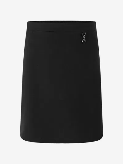 Zeco Schoolwear Kids'  Girls School Lycra Heart Skirt In Black