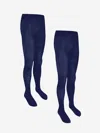 Zeco Schoolwear Girls School Opaque Tights In Blue
