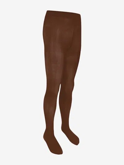 Zeco Schoolwear Babies'  Girls School Opaque Tights In Brown