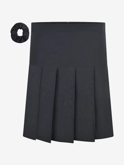 Zeco Schoolwear Kids'  Zeco Girls School Pleated Skirt With Scrunchie (regular Length) In Blue