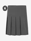Zeco Schoolwear Zeco Girls School Pleated Skirt With Scrunchie (regular Length) In Grey
