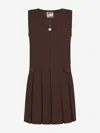 Zeco Schoolwear Girls School Zip Front Pinafore Dress In Brown