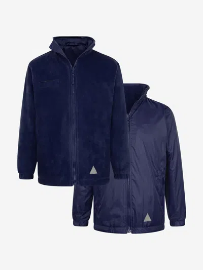 Zeco Schoolwear Kids School Reversible Fleece Jacket In Blue