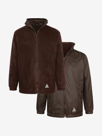 Zeco Schoolwear Kids School Reversible Fleece Jacket In Brown