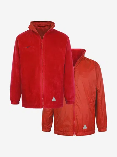 Zeco Schoolwear Kids School Reversible Fleece Jacket In Red