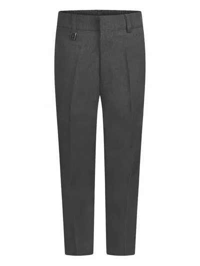 Zeco Schoolwear Kids' Pressed-crease Trousers In Gray