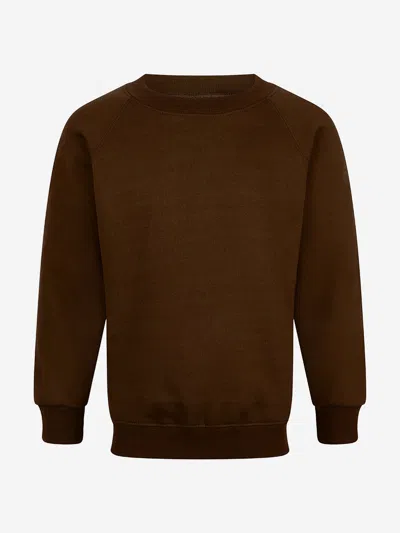Zeco Schoolwear Zeco Kids School Crew Neck Sweatshirt In Brown