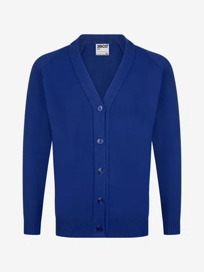 Zeco Schoolwear Zeco Kids School Knitted Cardigan In Blue