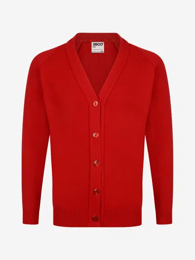 Zeco Schoolwear Zeco Kids School Knitted Cardigan In Red