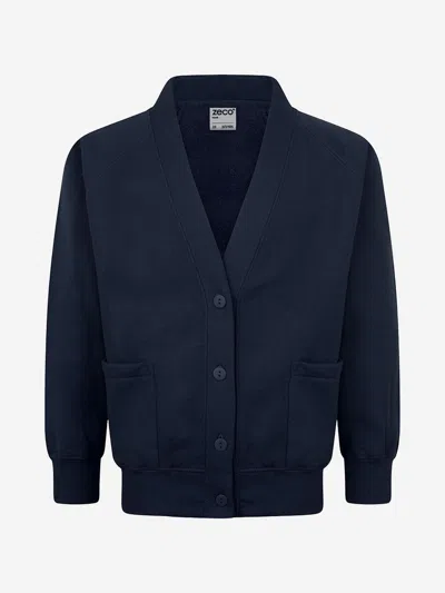 Zeco Schoolwear Zeco Kids School Sweatshirt Cardigan In Blue