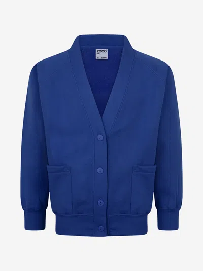 Zeco Schoolwear Zeco Kids School Sweatshirt Cardigan In Blue