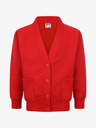 Zeco Schoolwear Zeco Kids School Sweatshirt Cardigan In Red